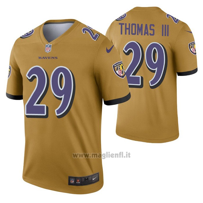 Maglia NFL Legend Baltimore Ravens Earl Thomas III Inverted Or